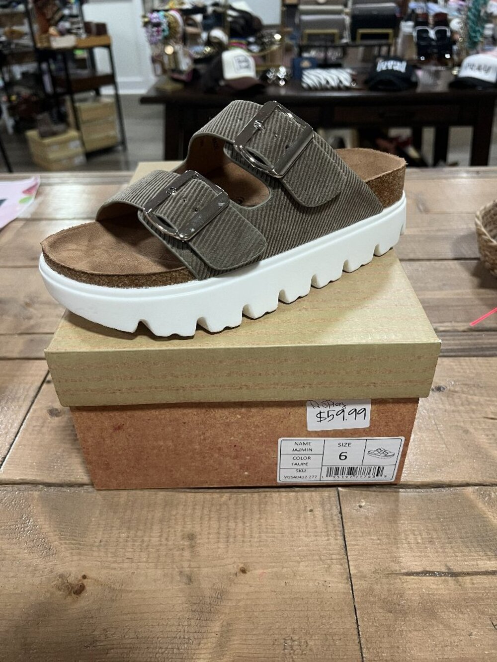 Very G Sandals in a Olive Green Khaki Color